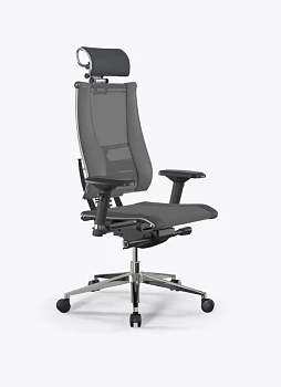 Кресло Метта Y 3D Elastic B2-14D/0995404 (сетка TS YM93 серая/экокожа Infinity Easy Clean серая)