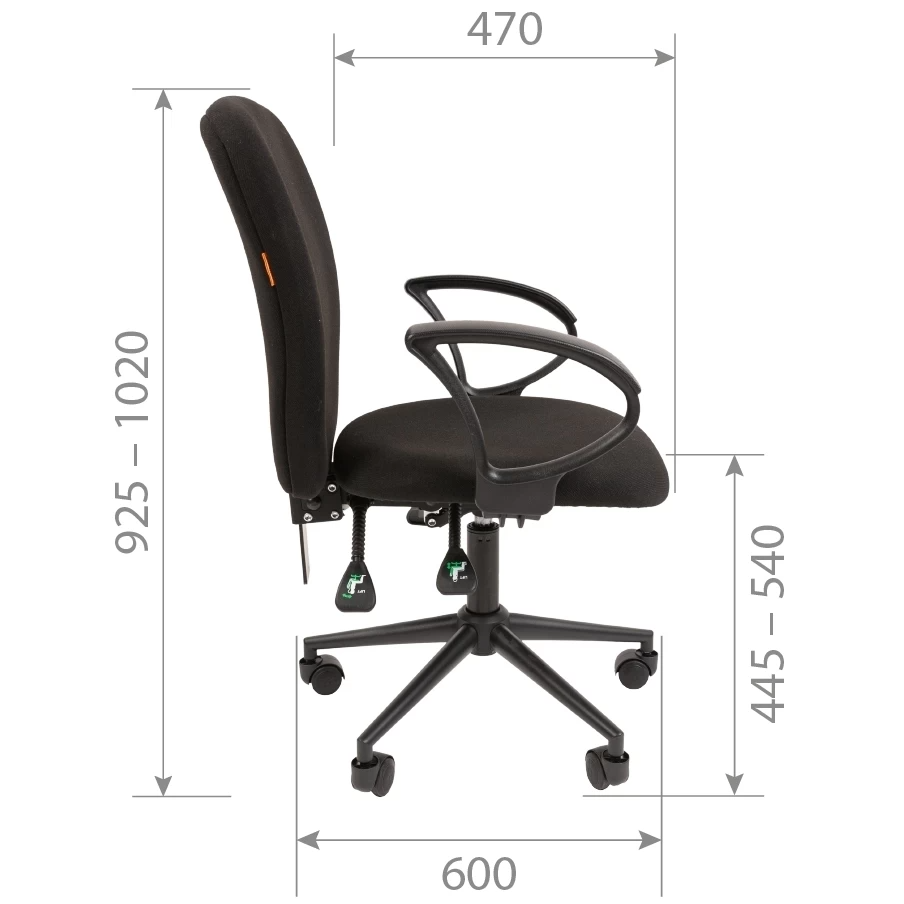 Кресло Chairman 9801 Black (ткань черная)