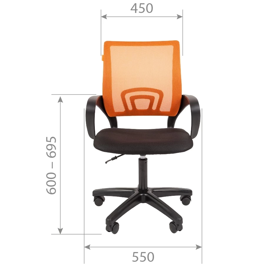 Кресло Chairman 696 LT (сетка красная/ткань черная)